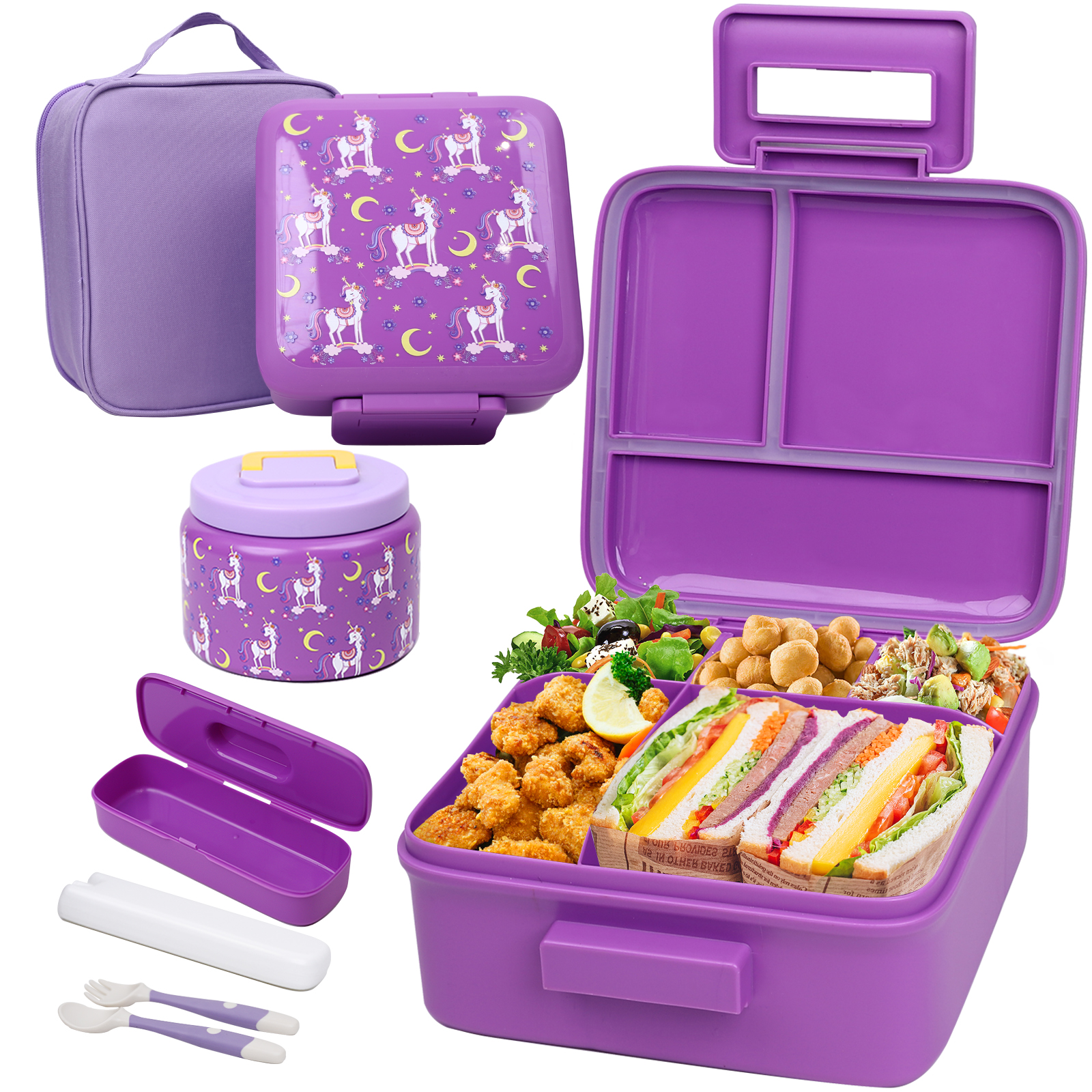 Food Storage Zip Bags - Bento Lunch Box for Kids With