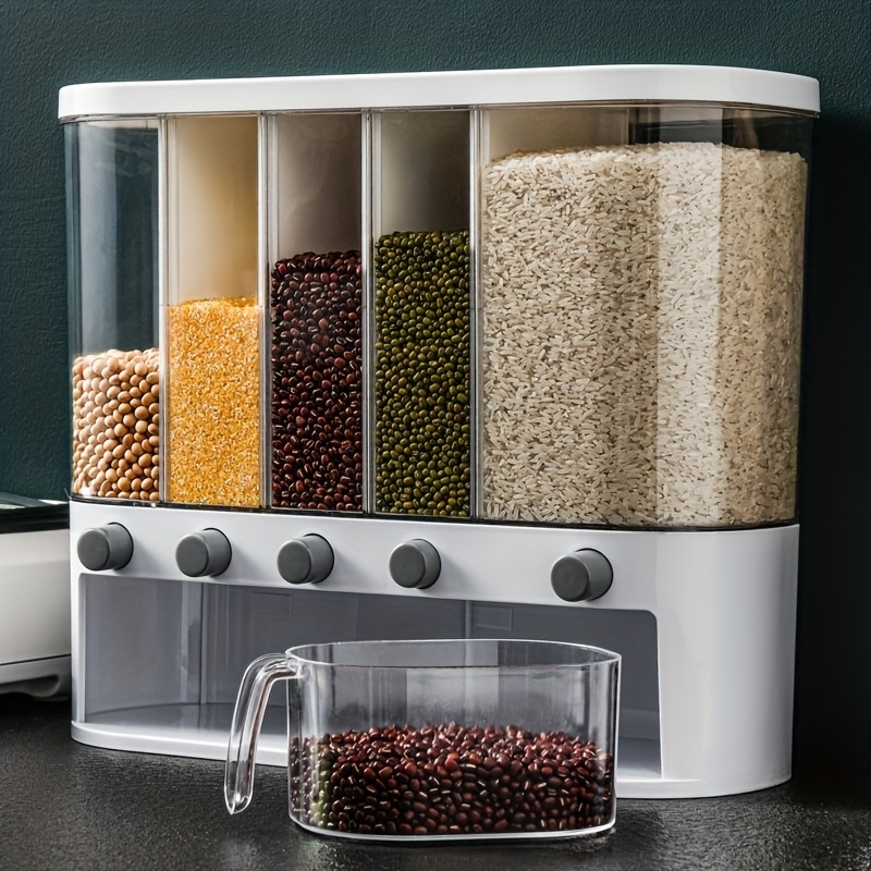 Food Storage Glass Round - 1pc Large Capacity Dry Food Dispenser