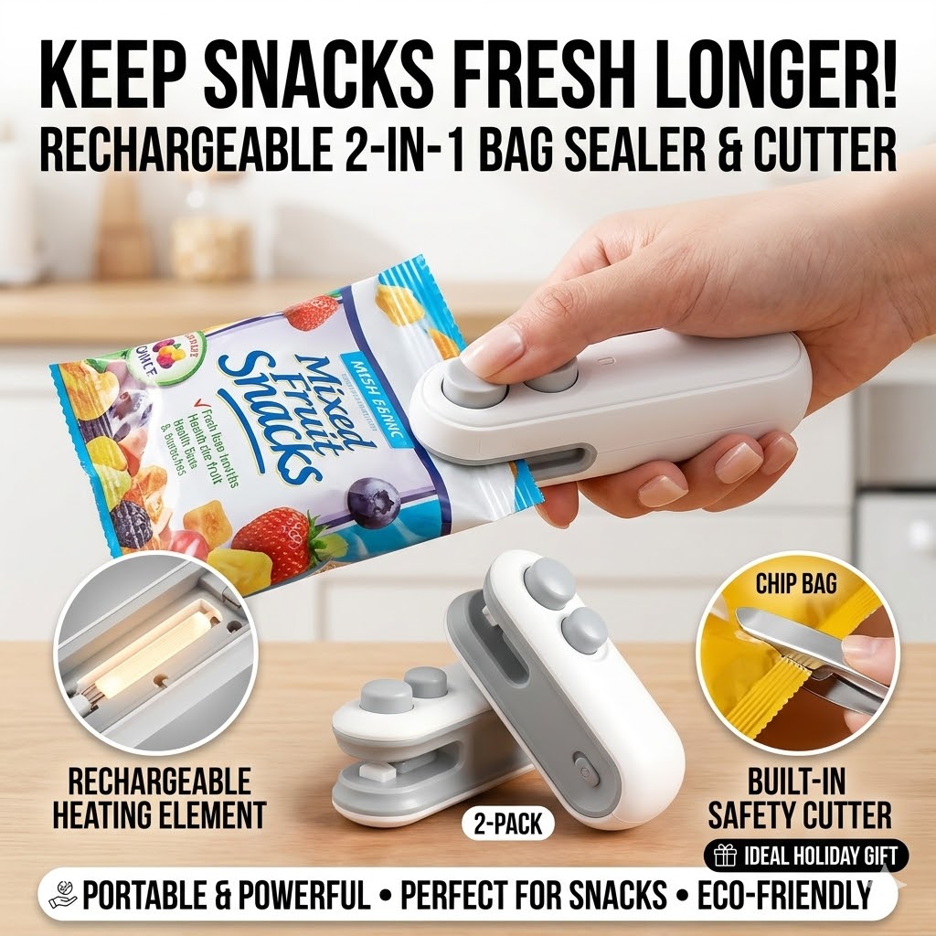 Food Storage Machine - Mini Portable Snack Bag Sealer, USB