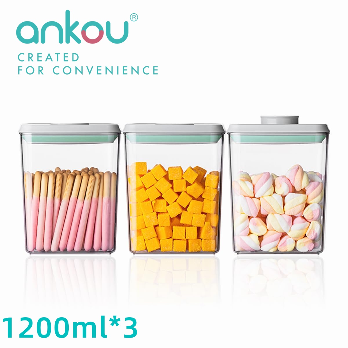 Food Storage Order - Ankou 3Pcs 1.2L Pop Airtight Food