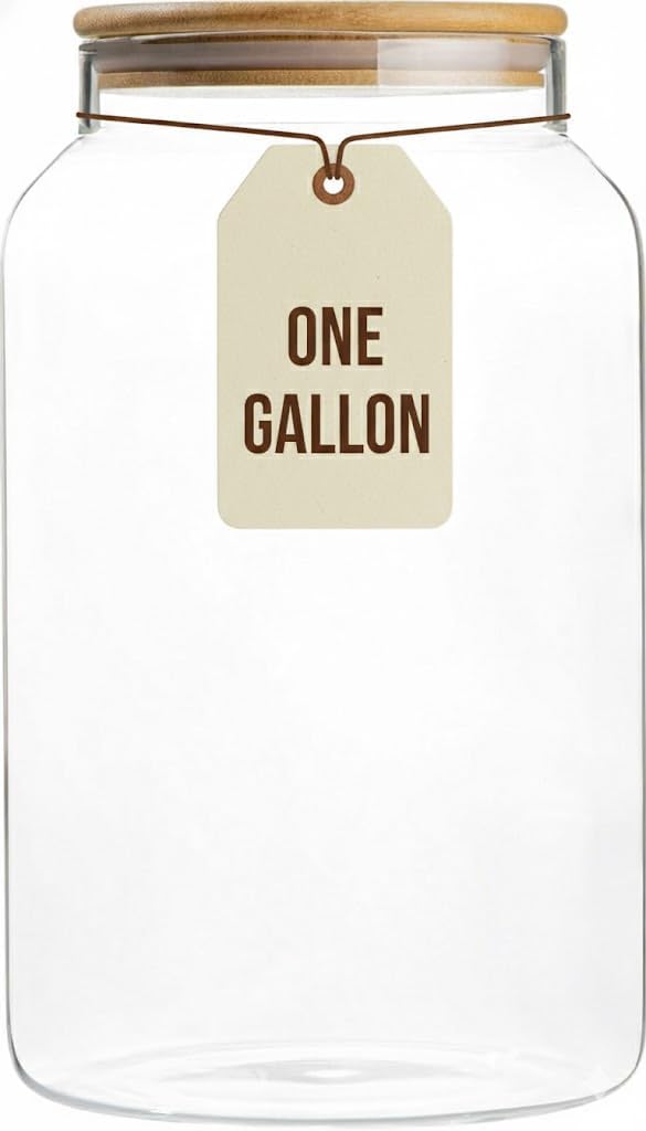 Food Storage Plastic - 1 Gallon Glass Large Jar with