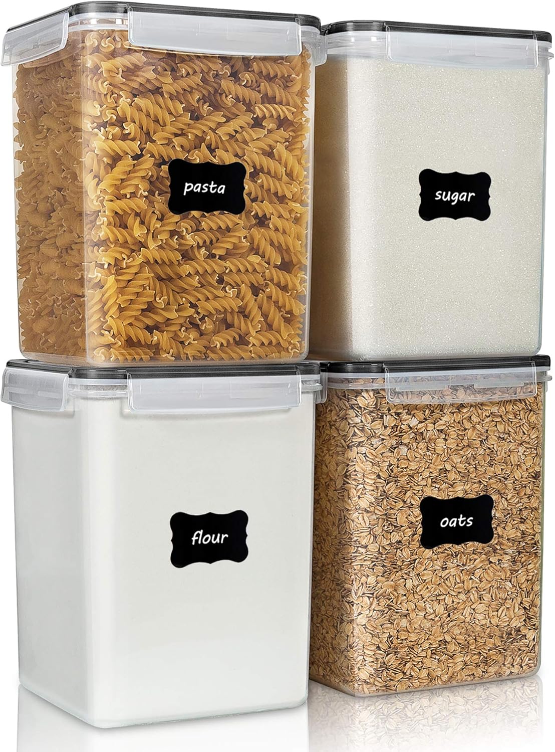 Food Storage Plastic - 4 PCS Large Food Storage Containers