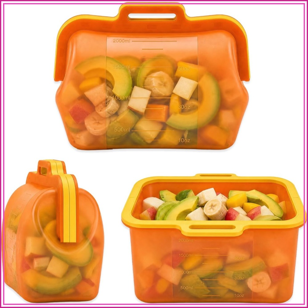 Food Storage Bags Reusable - Reusable Silicone Food Storage Bags, Stand