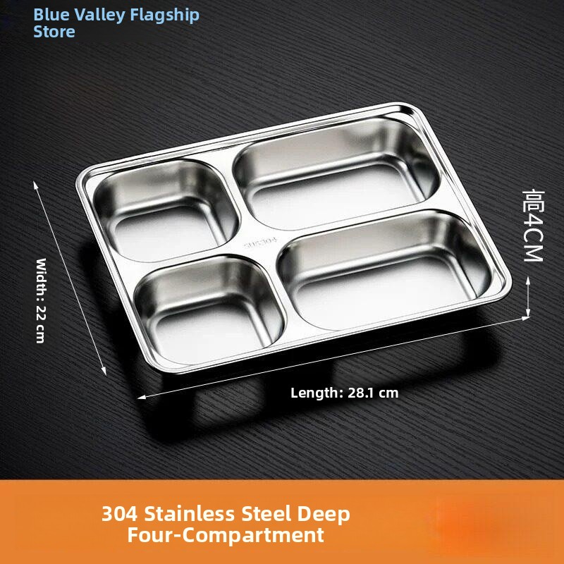 Stainless Lunch Box - Stainless Steel Compartmentalized Lunch Plate for