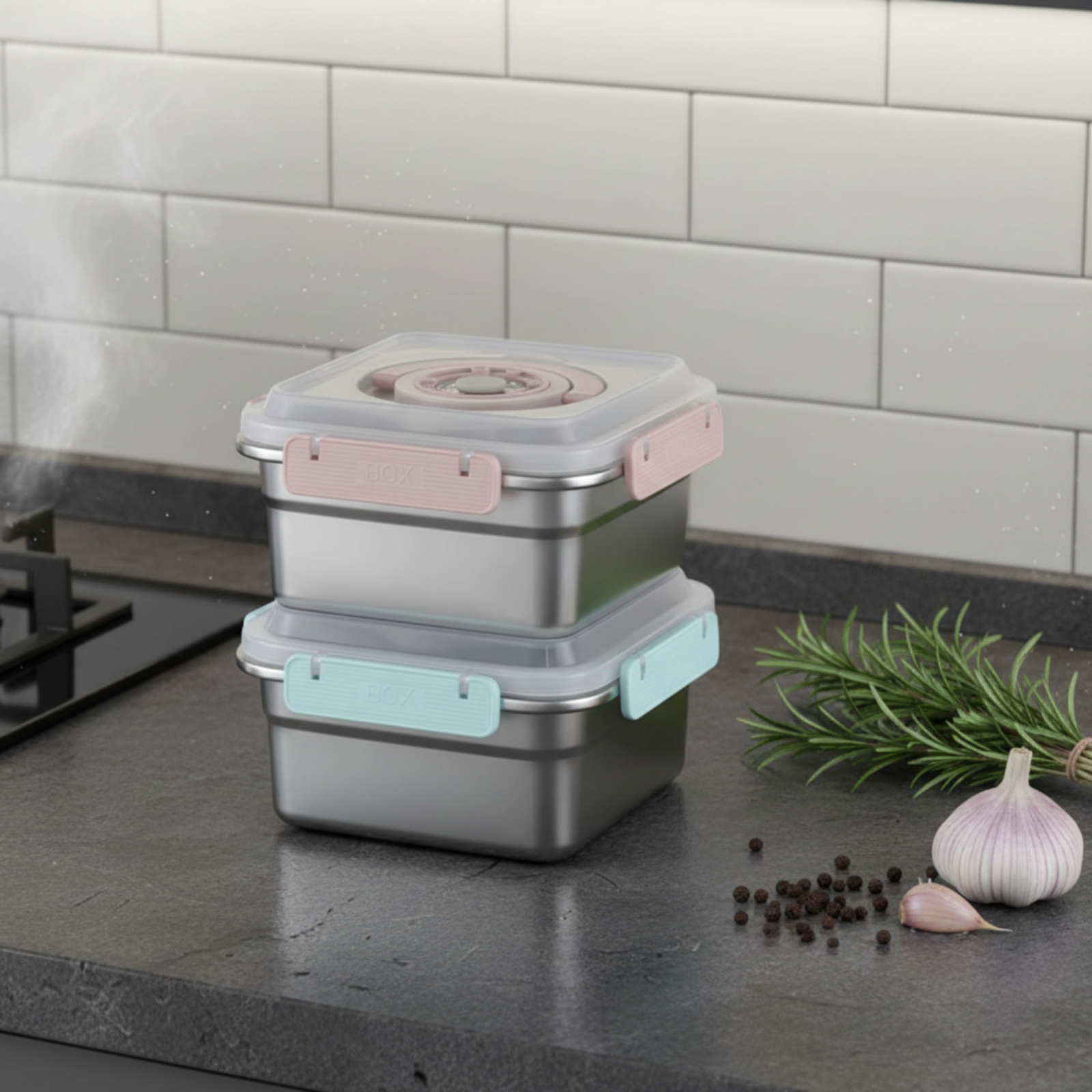 Stainless Lunch Box - 3 Pieces Stainless Steel Food Container