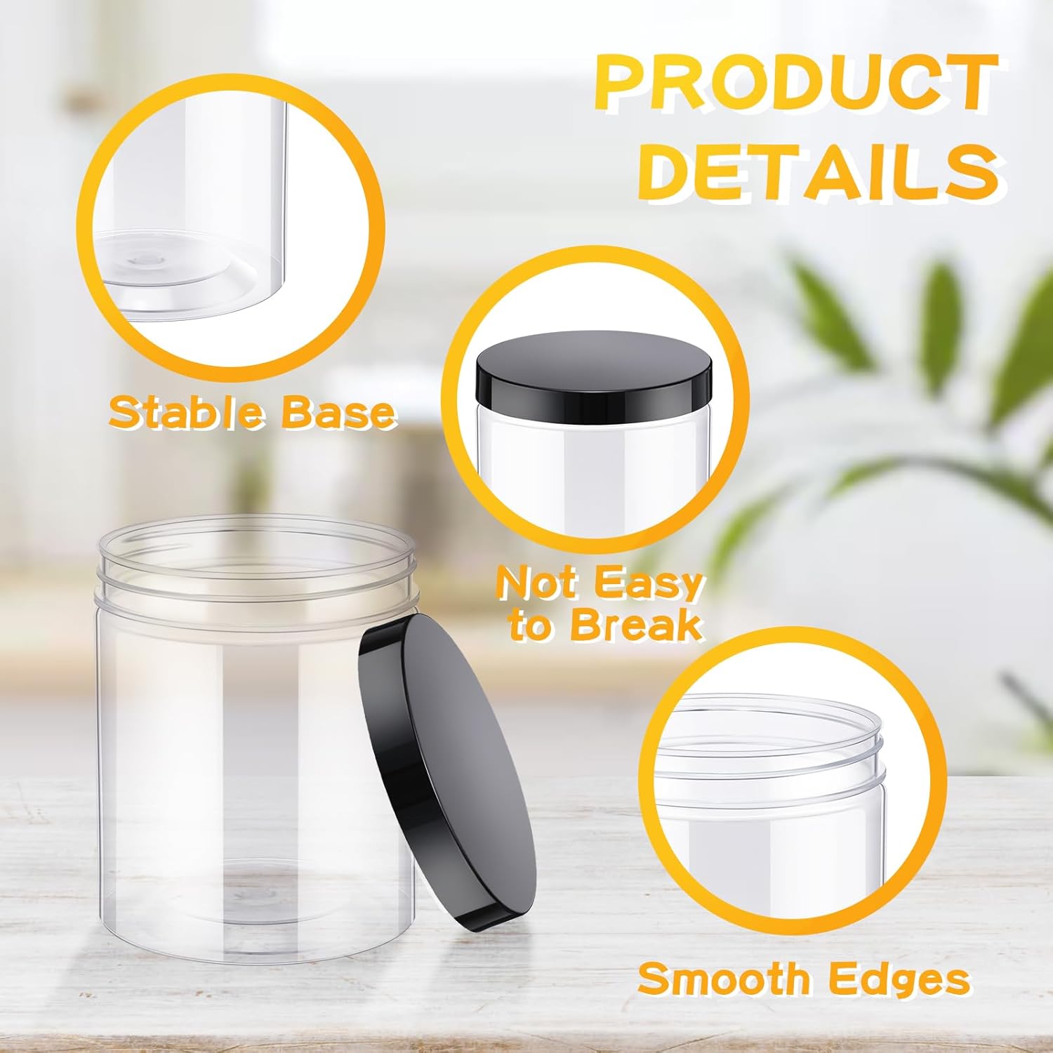 24 Pcs 16oz Plastic Jars with  - đánh giá và giá Food Storage Plastic