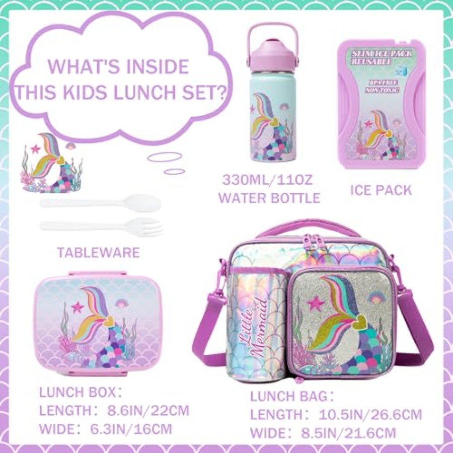 Mermaid Bento Box for Lunch Bo - đánh giá và giá Stainless Lunch Box
