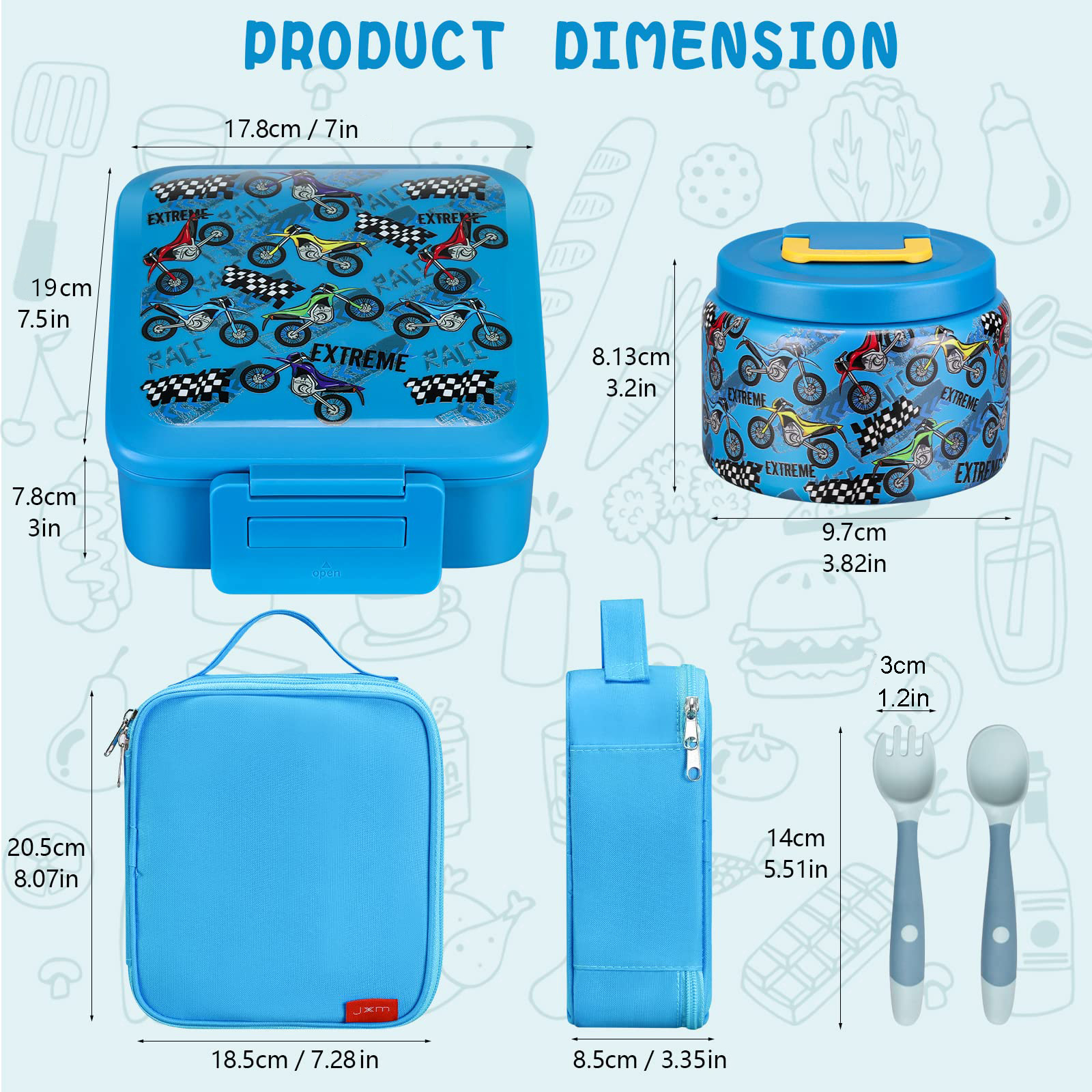 Bento Lunch Box for Kids With  - đánh giá và giá Food Storage Zip Bags