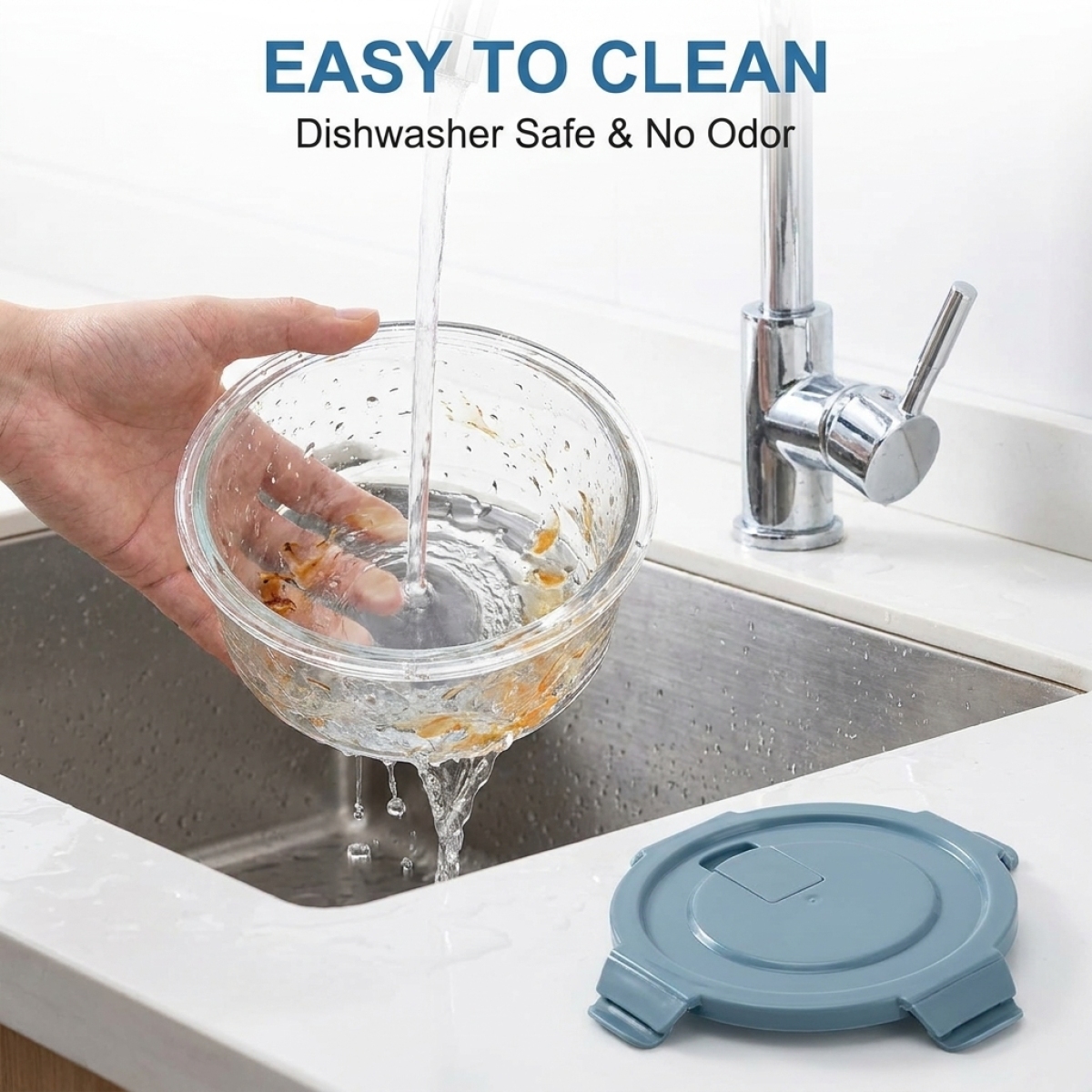 Rock Blue Round Glass Food Sto - đánh giá và giá Food Storage Glass Round