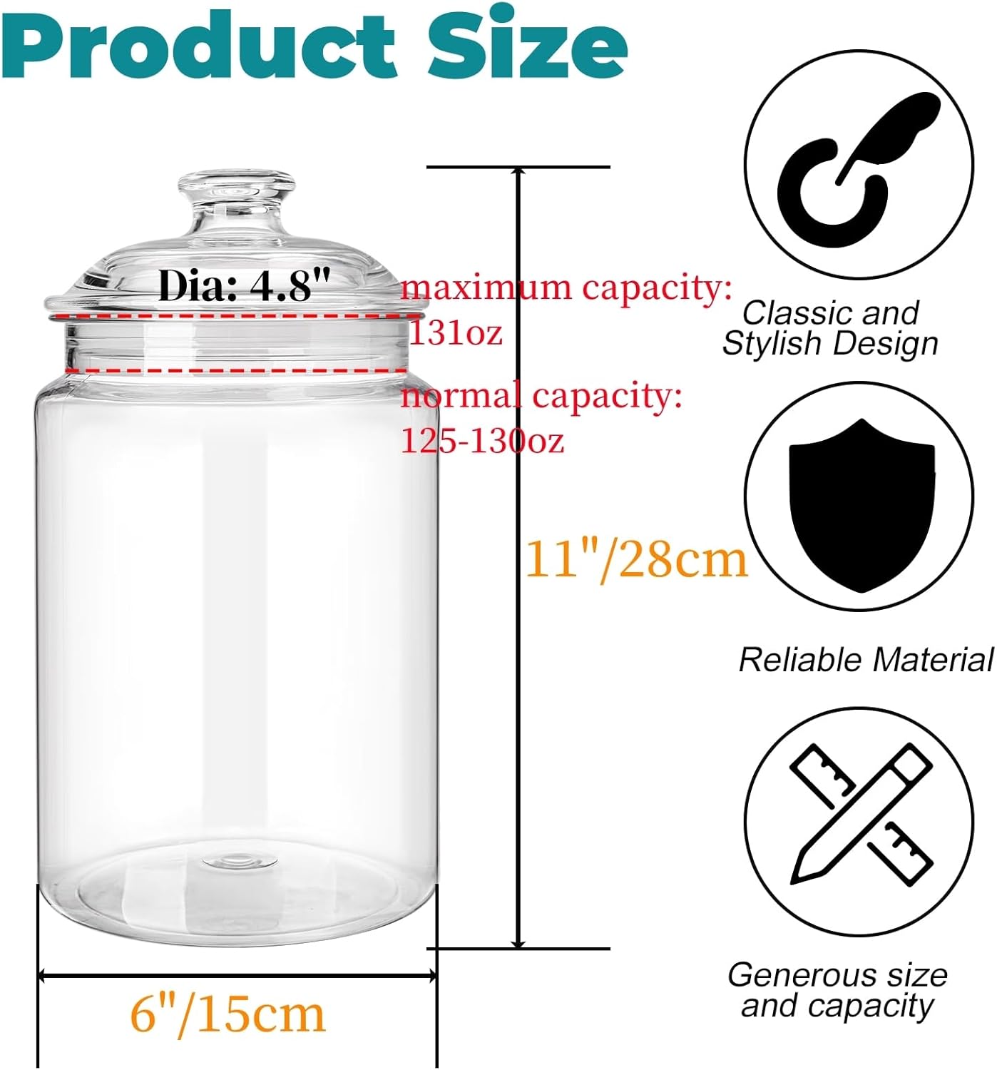 2 Pack 130 oz Large Cookie Jar - đánh giá và giá Food Storage Large
