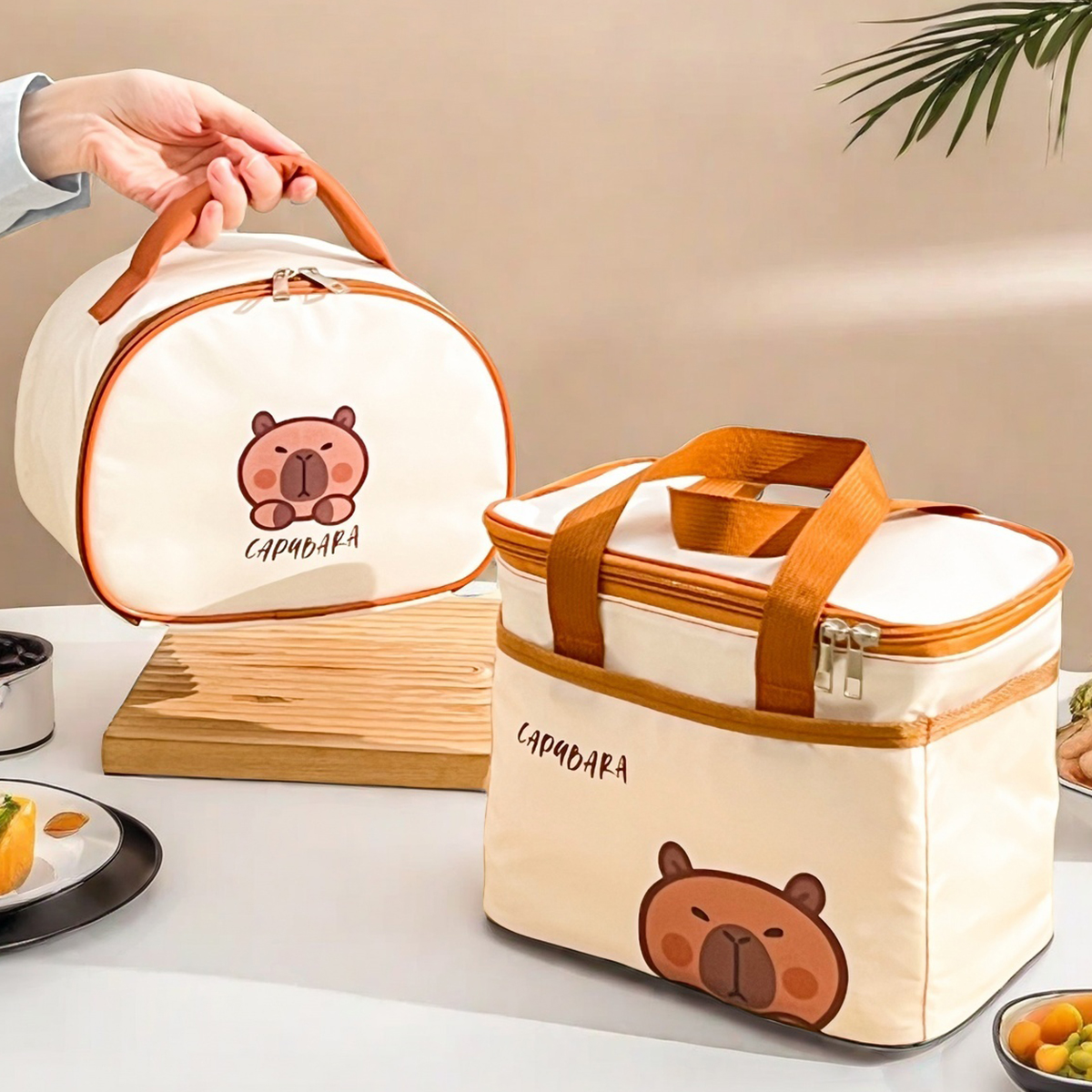 Cute Capybara Insulated Lunch  - đánh giá và giá Food Storage Bags Reusable