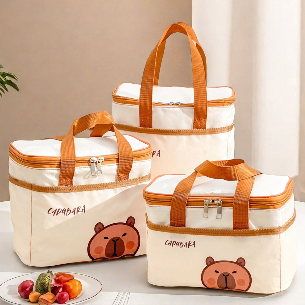 Cute Capybara Insulated Lunch  - đánh giá và giá Food Storage Bags Reusable