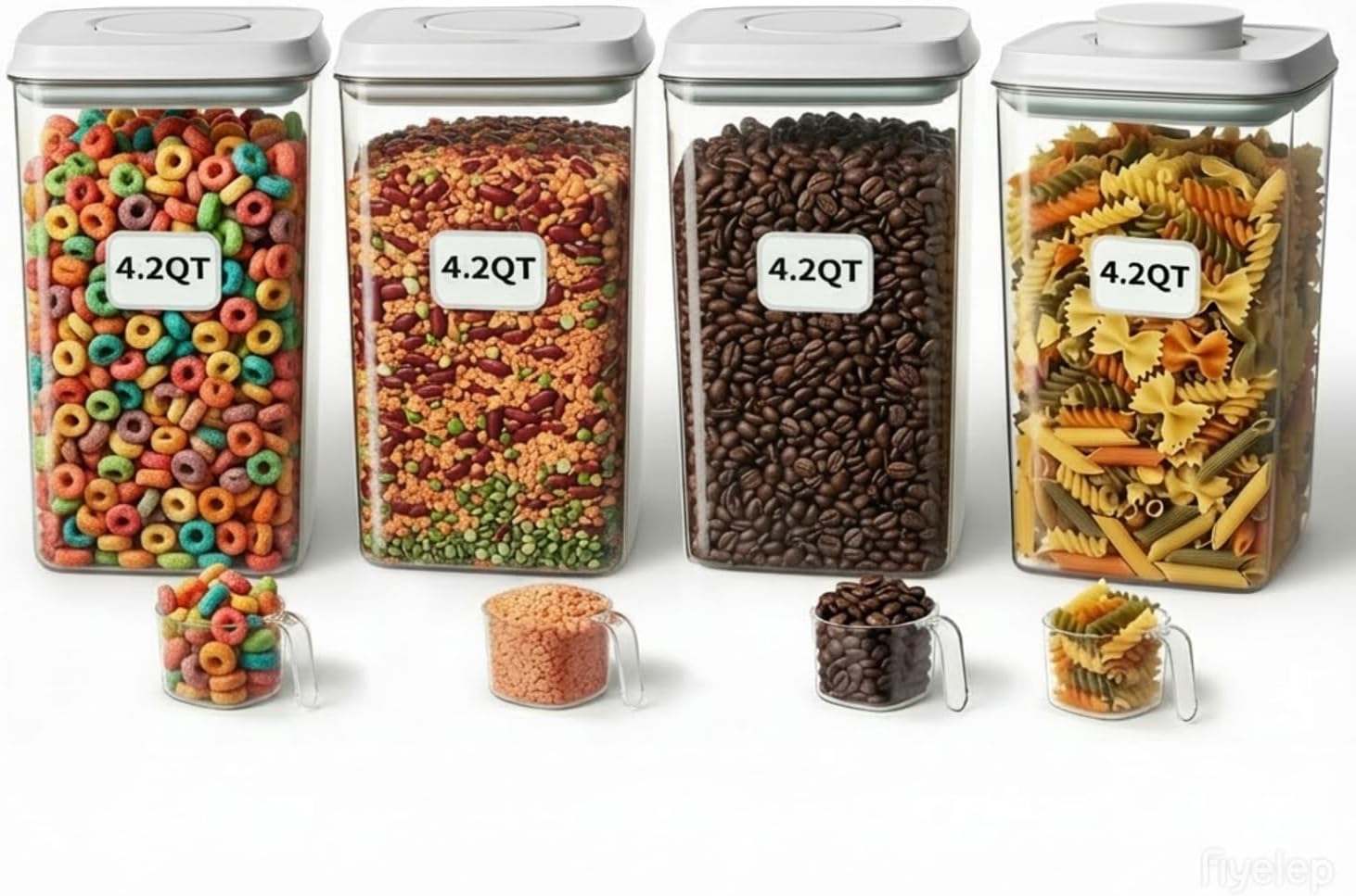 4 Pcs Large Pop Airtight Food  - đánh giá và giá Food Storage Large