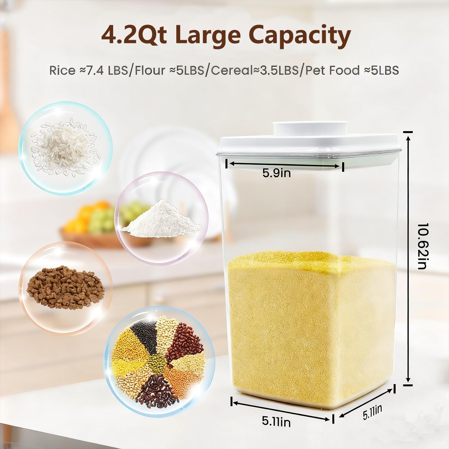 4 Pcs Large Pop Airtight Food  - đánh giá và giá Food Storage Large