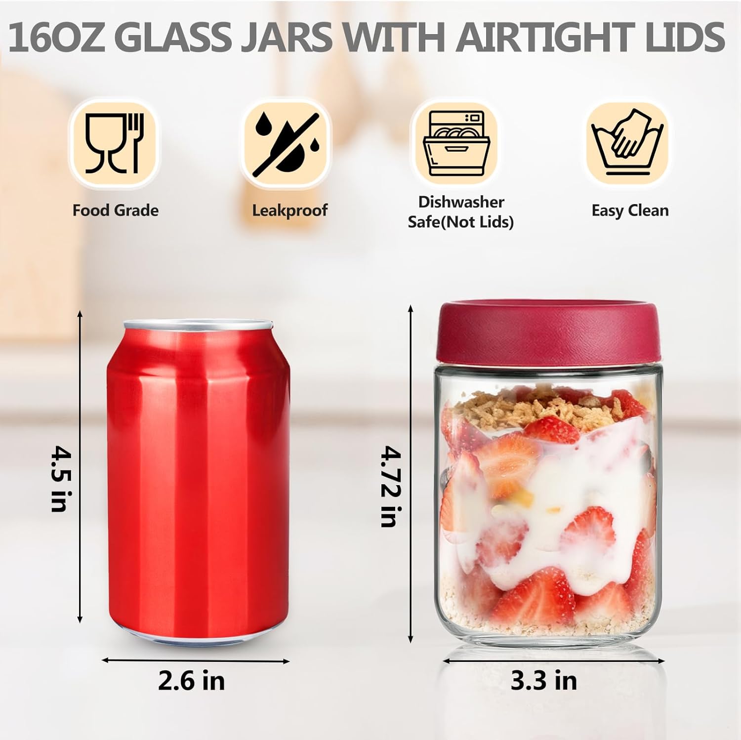 12 Pack Overnight Oats Contain - đánh giá và giá Food Storage Plastic