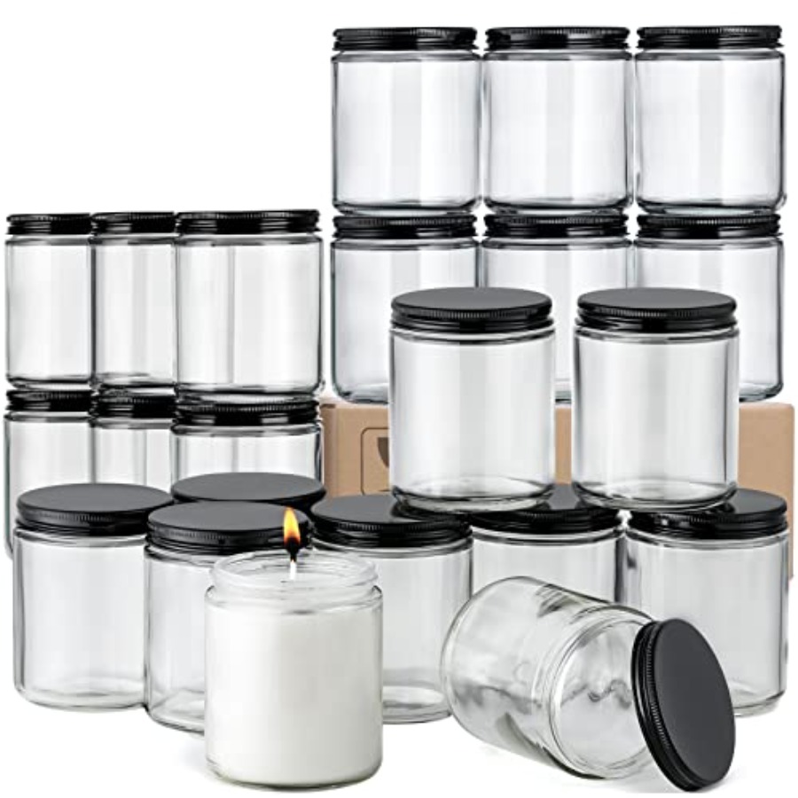 Pack, 8 OZ Thick Glass Jars wi - đánh giá và giá Food Storage Glass Round