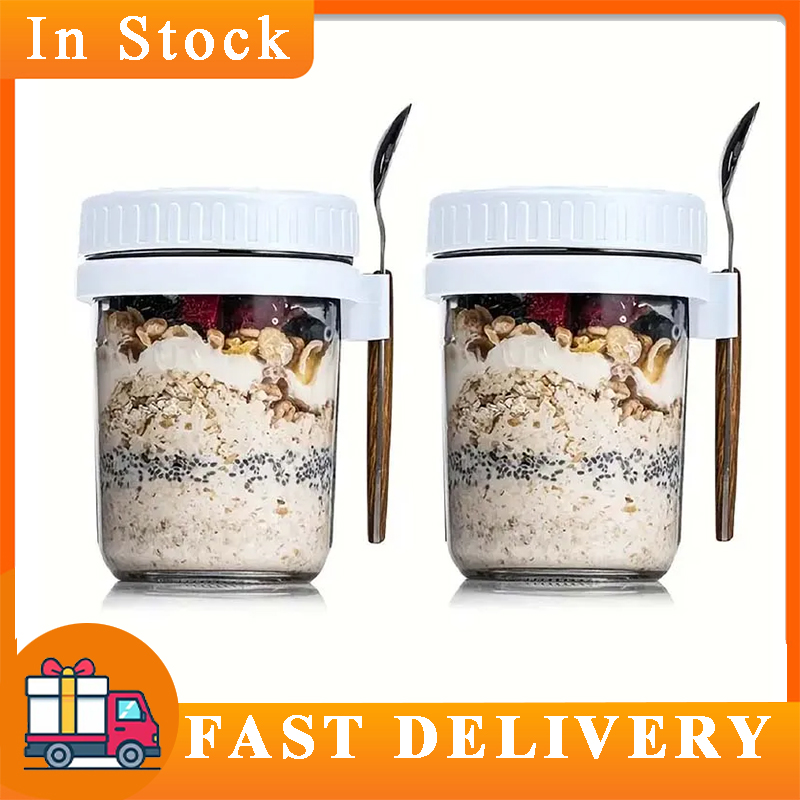 Overnight Oats Container with  - đánh giá và giá Food Storage Glass Round