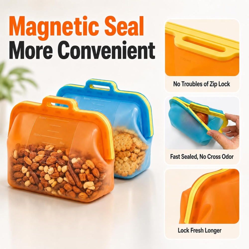 Reusable Silicone Food Storage - đánh giá và giá Food Storage Bags Reusable