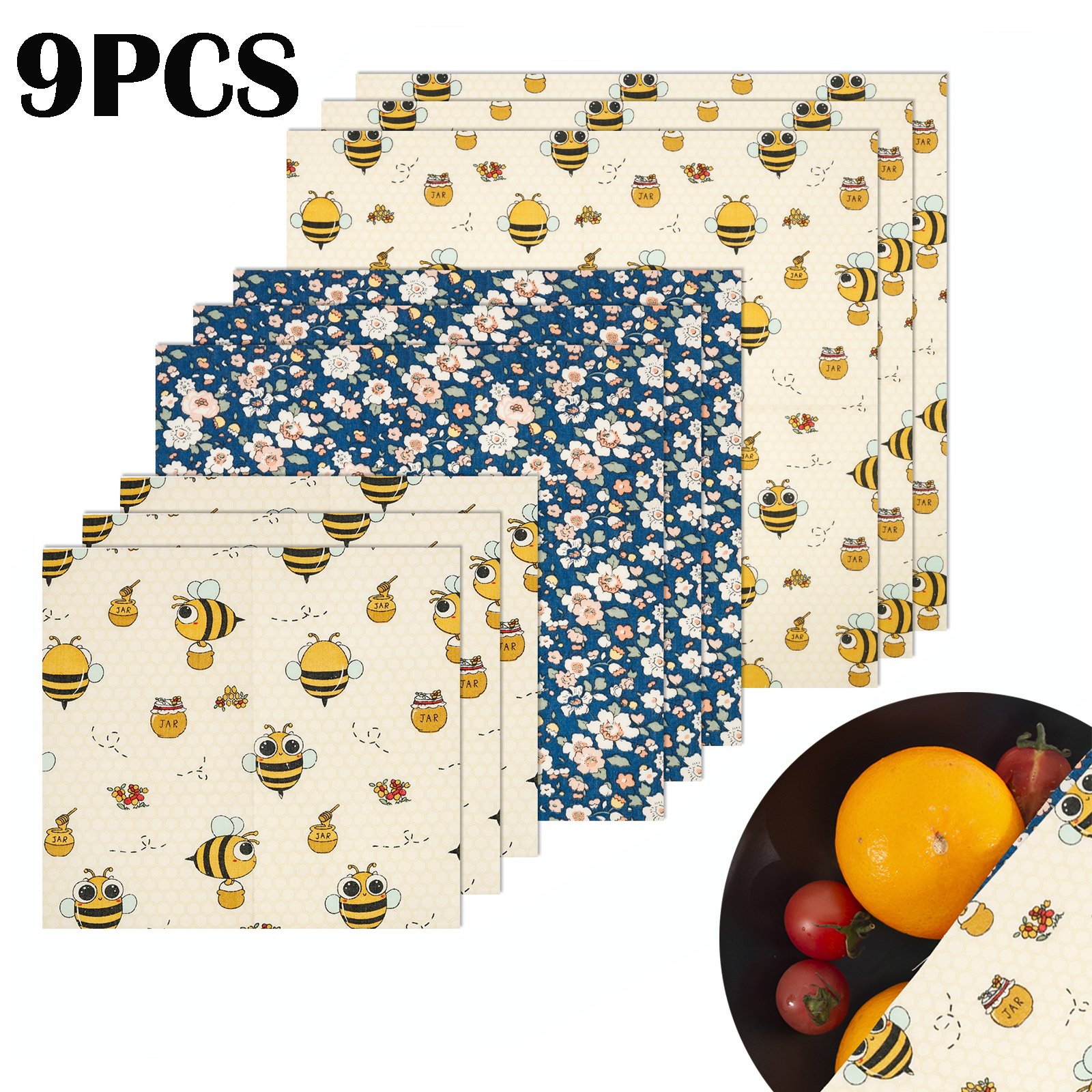 9Pcs Beeswax Food Wraps 3 Size - đánh giá và giá Beeswax Food Wrap