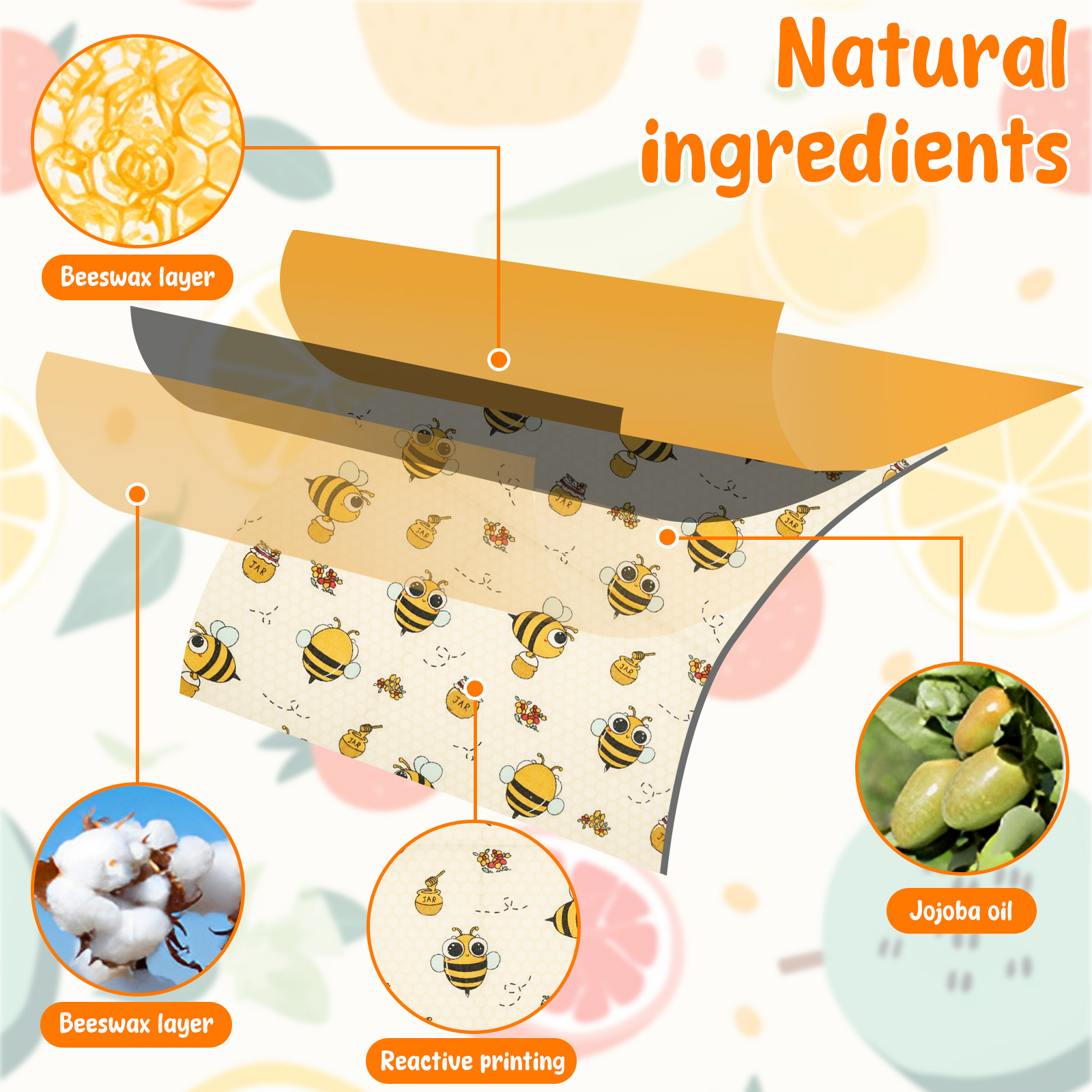 9Pcs Beeswax Food Wraps 3 Size - đánh giá và giá Beeswax Food Wrap