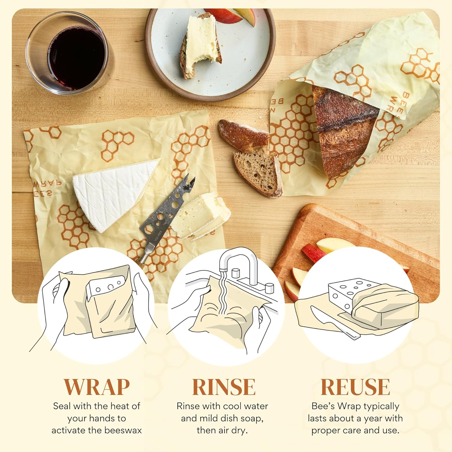 Reusable Beeswax Bread Wrap -  - đánh giá và giá Beeswax Food Wrap