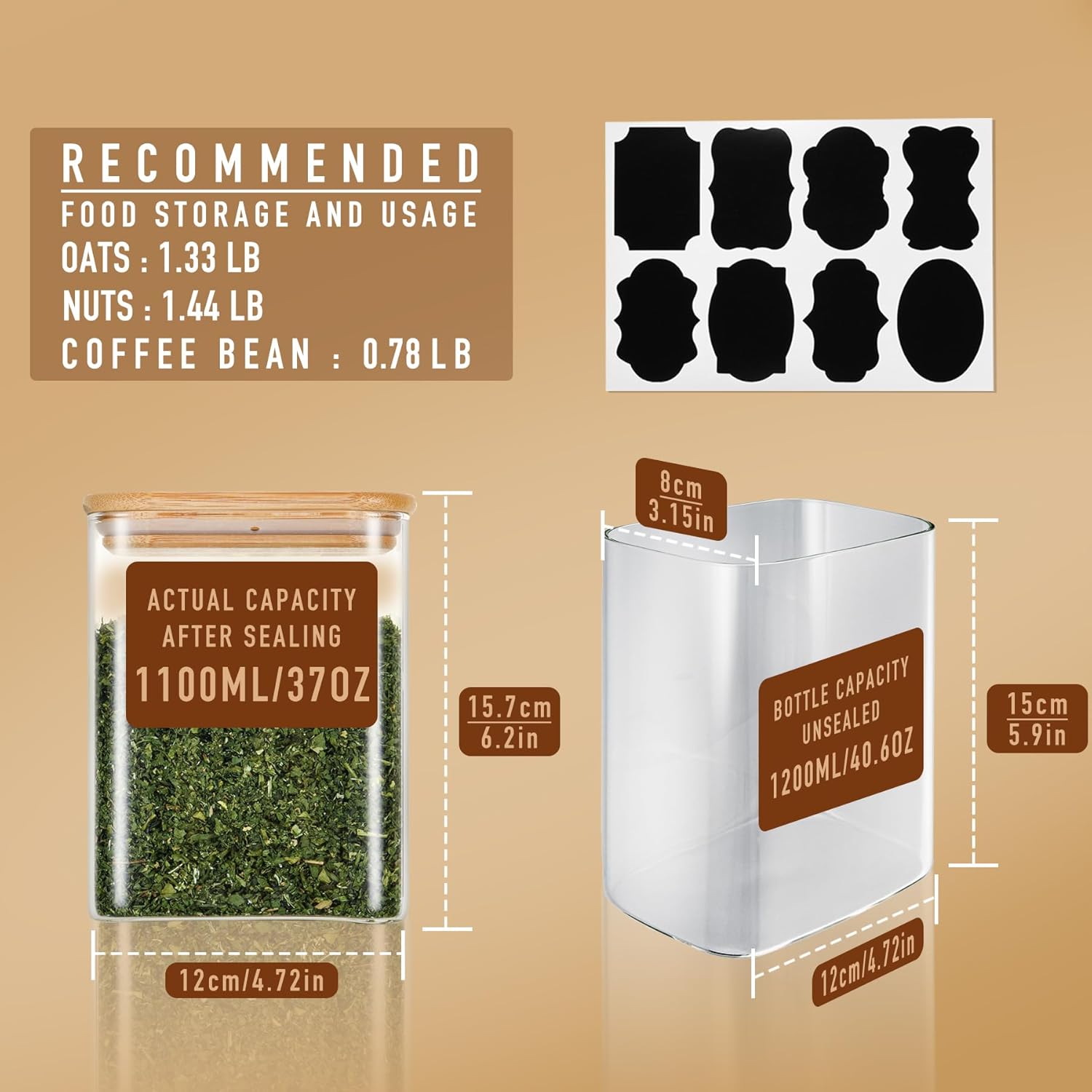 37oz Rectangle Airtight Glass  - đánh giá và giá Food Storage Plastic