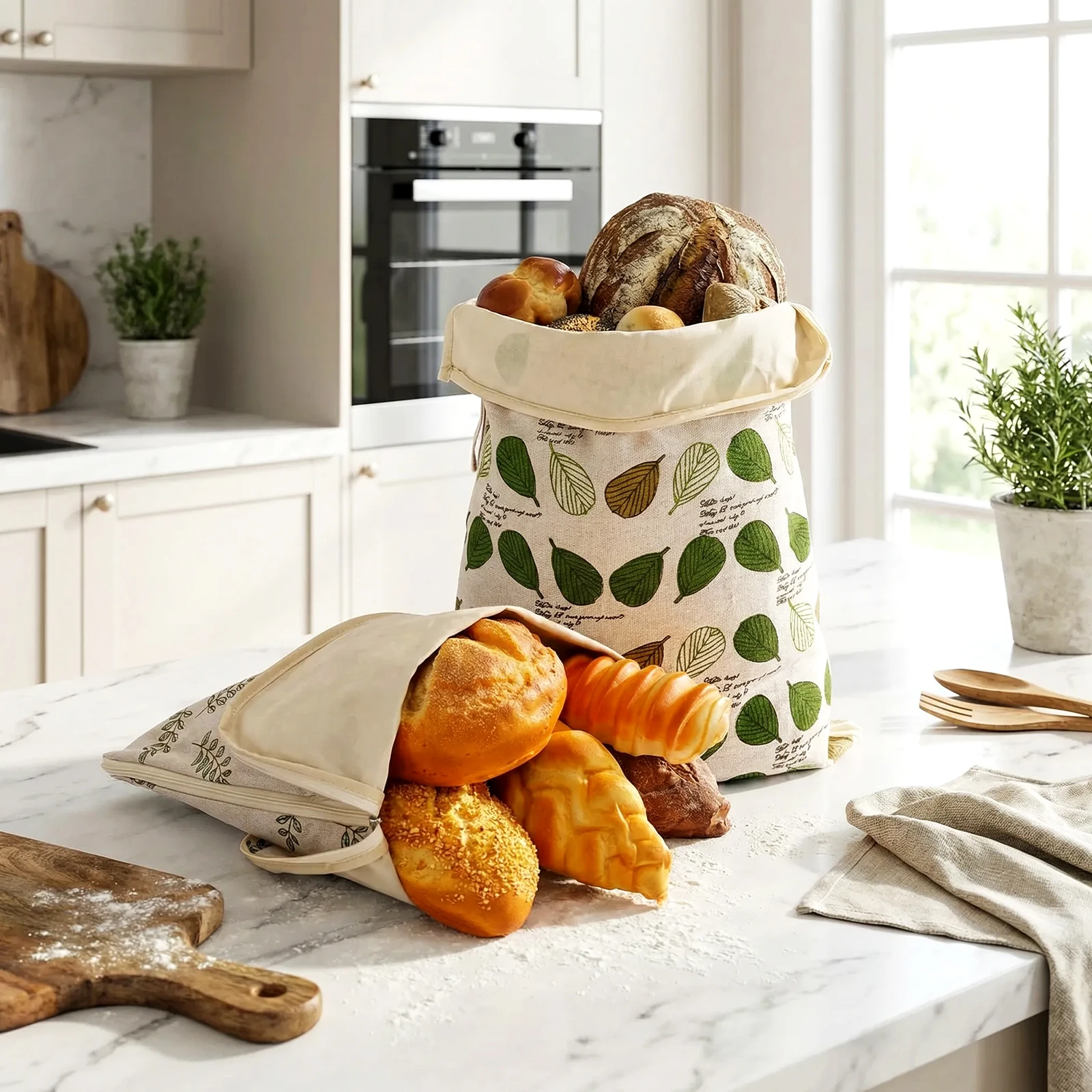 2Pcs Beeswax Linen Bread Bags  - đánh giá và giá Beeswax Food Wrap