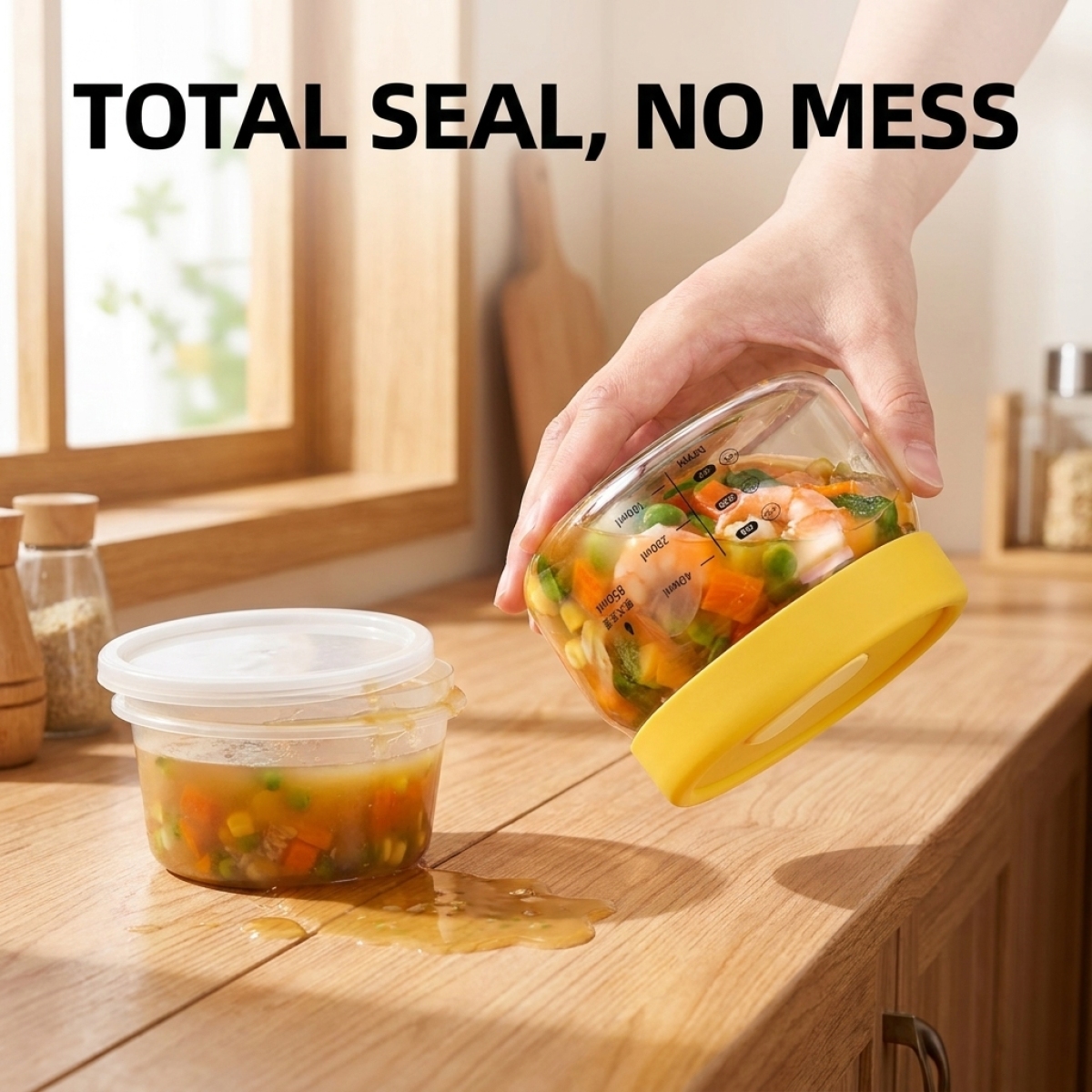 Leakproof Glass Food Storage C - đánh giá và giá Food Storage Yellow