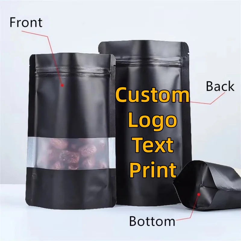 100PCS Stand-up Matte Black Al - đánh giá và giá Food Storage Zip Bags