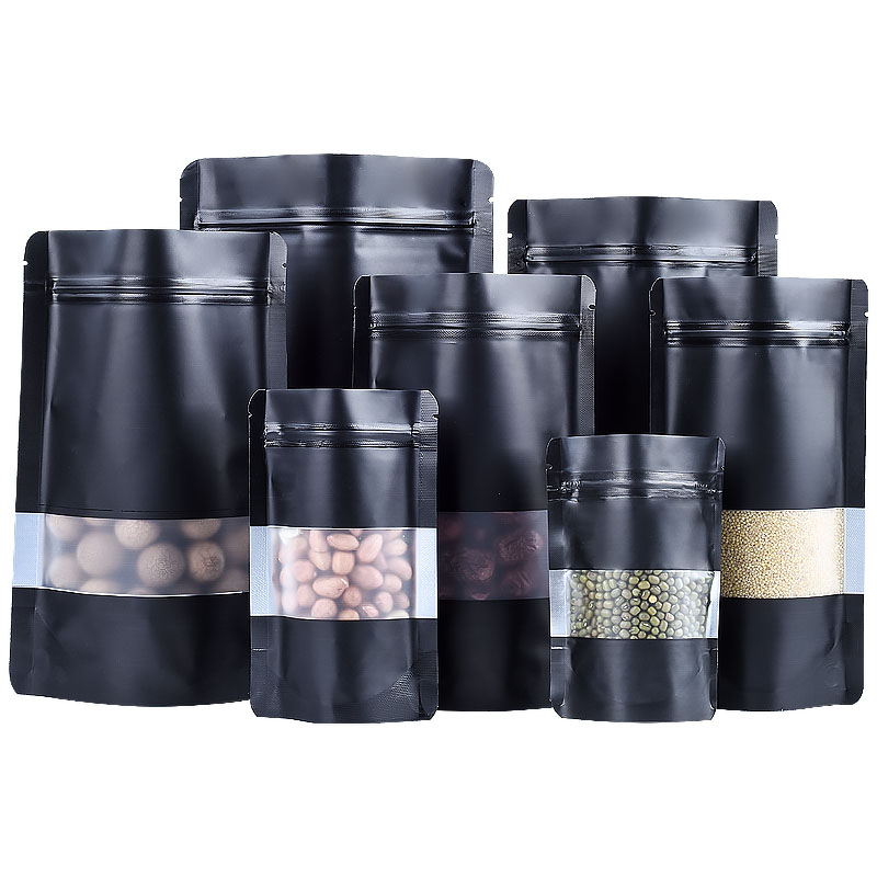 100PCS Stand-up Matte Black Al - đánh giá và giá Food Storage Zip Bags