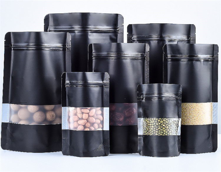 100PCS Stand-up Matte Black Al - đánh giá và giá Food Storage Zip Bags