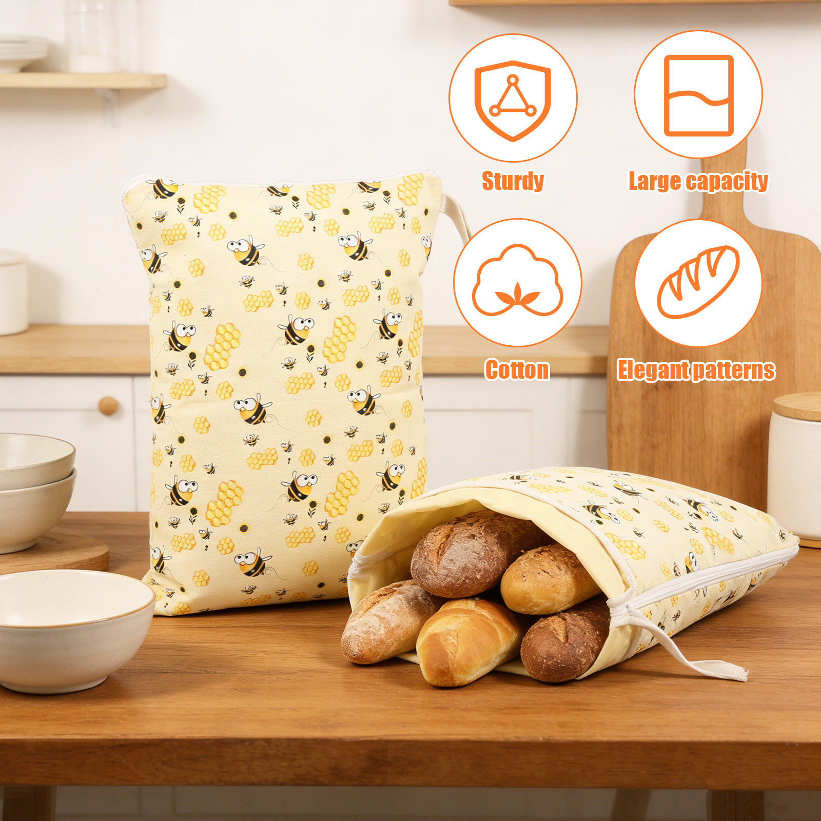2Pcs Beeswax Bread Bags 13x17I - đánh giá và giá Beeswax Food Wrap