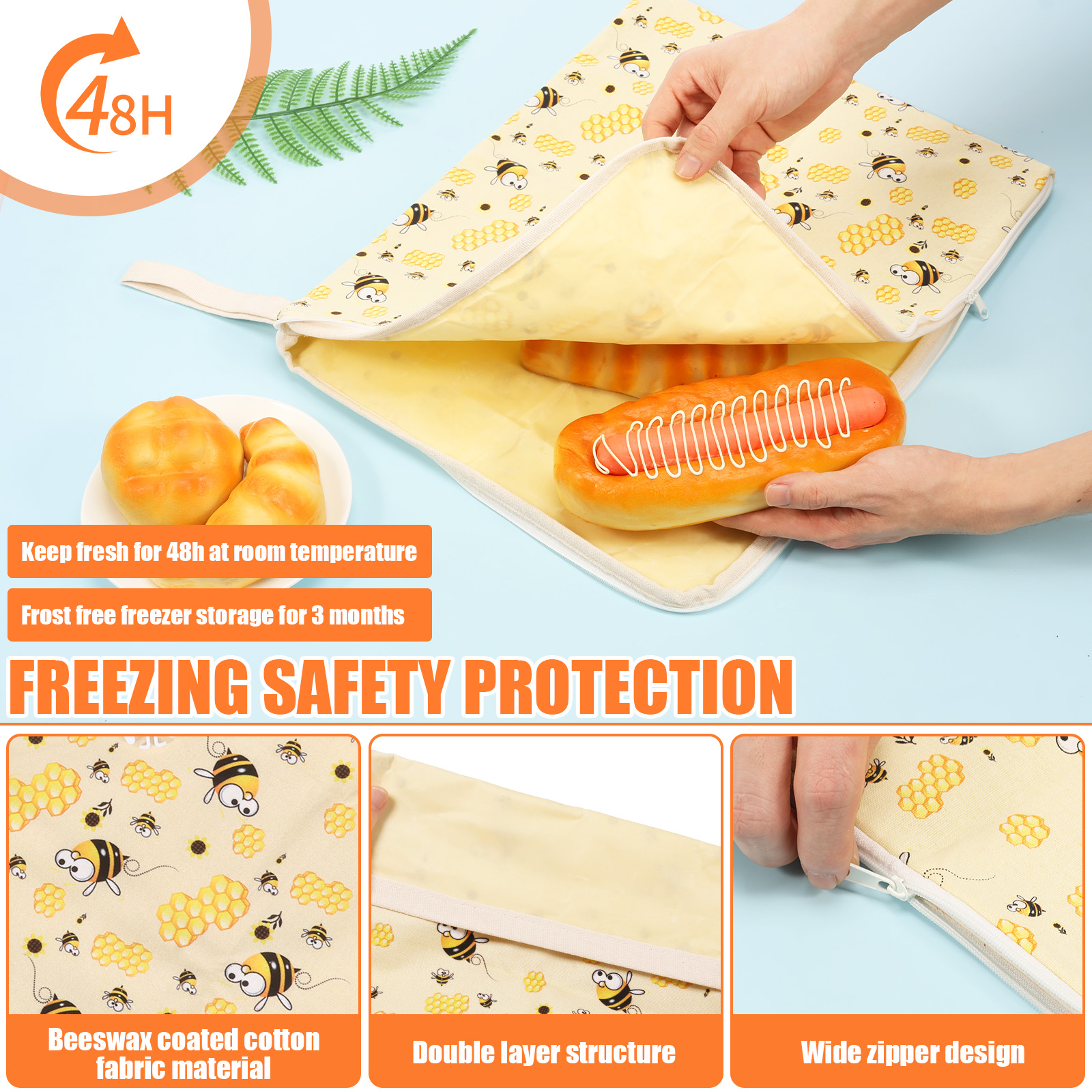2Pcs Beeswax Bread Bags 13x17I - đánh giá và giá Beeswax Food Wrap