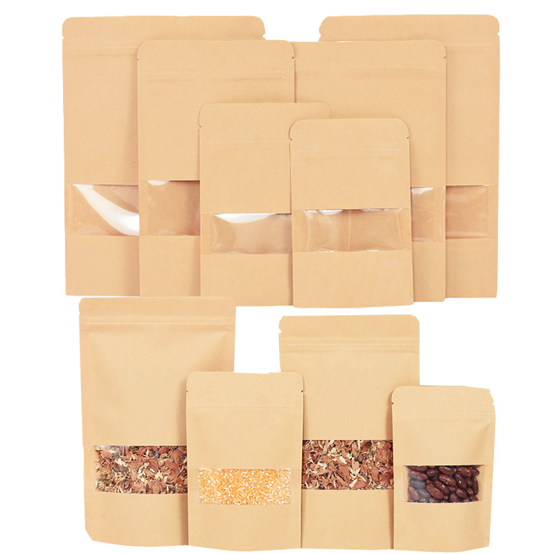 20/50pcs Kraft Paper Zip Lock  - đánh giá và giá Food Storage Zip Bags