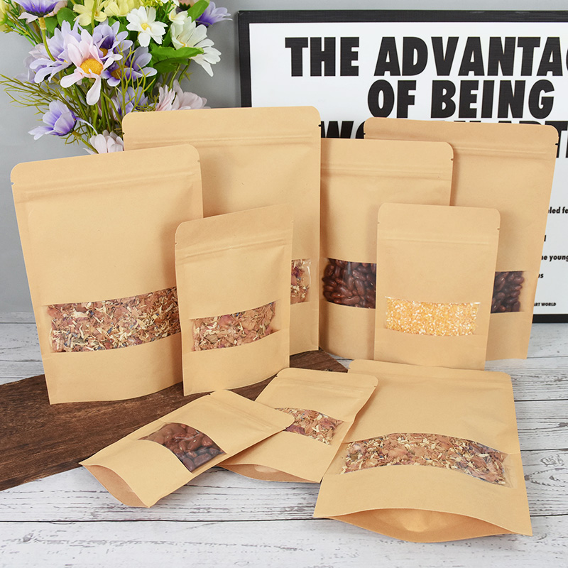 20/50pcs Kraft Paper Zip Lock  - đánh giá và giá Food Storage Zip Bags