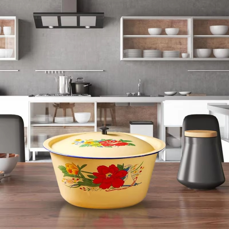 Food Storage Pot Enamel Basin  - đánh giá và giá Food Storage Yellow