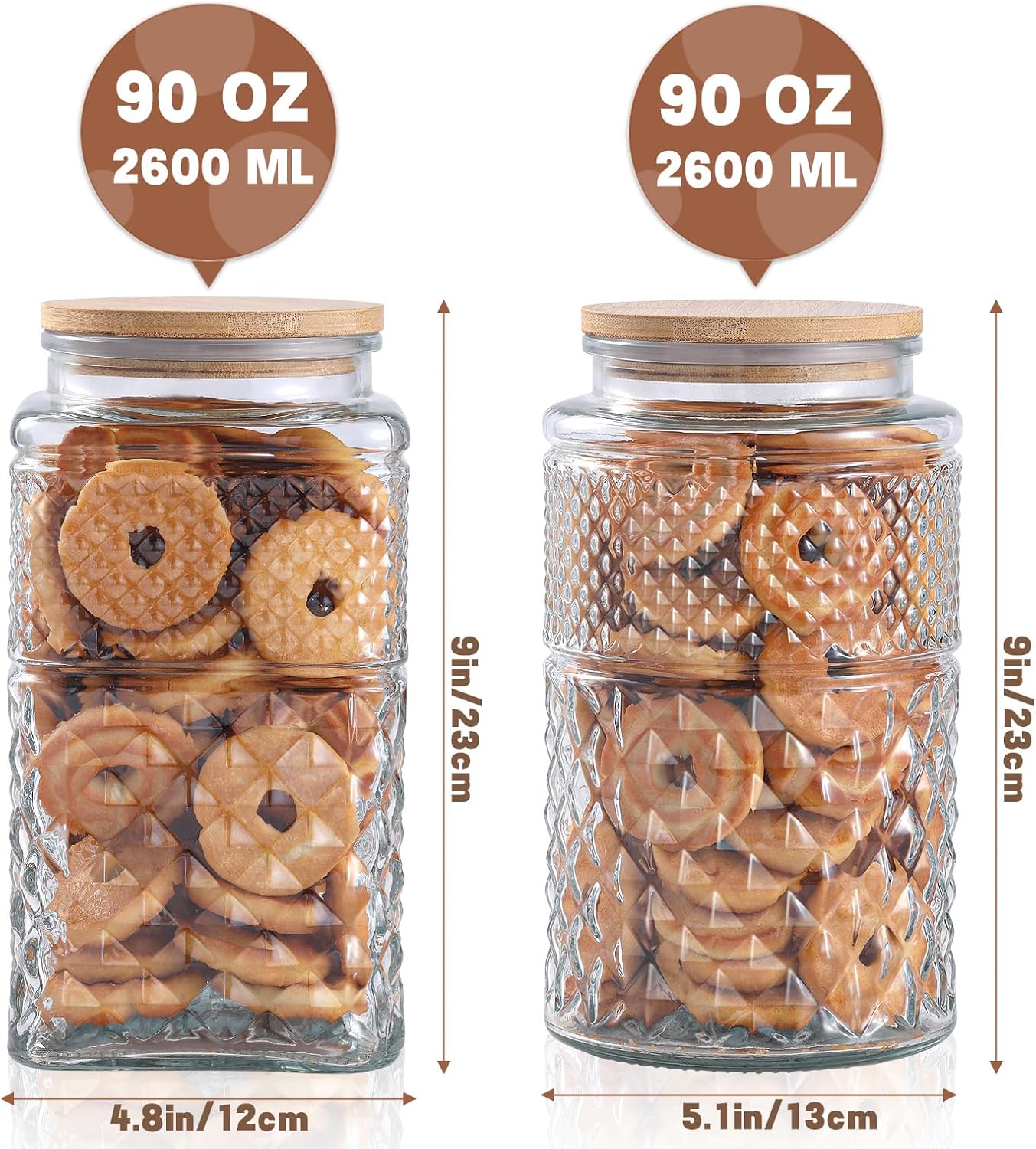 0.7Gallon/2600ml Glass Cookie  - đánh giá và giá Food Storage Large