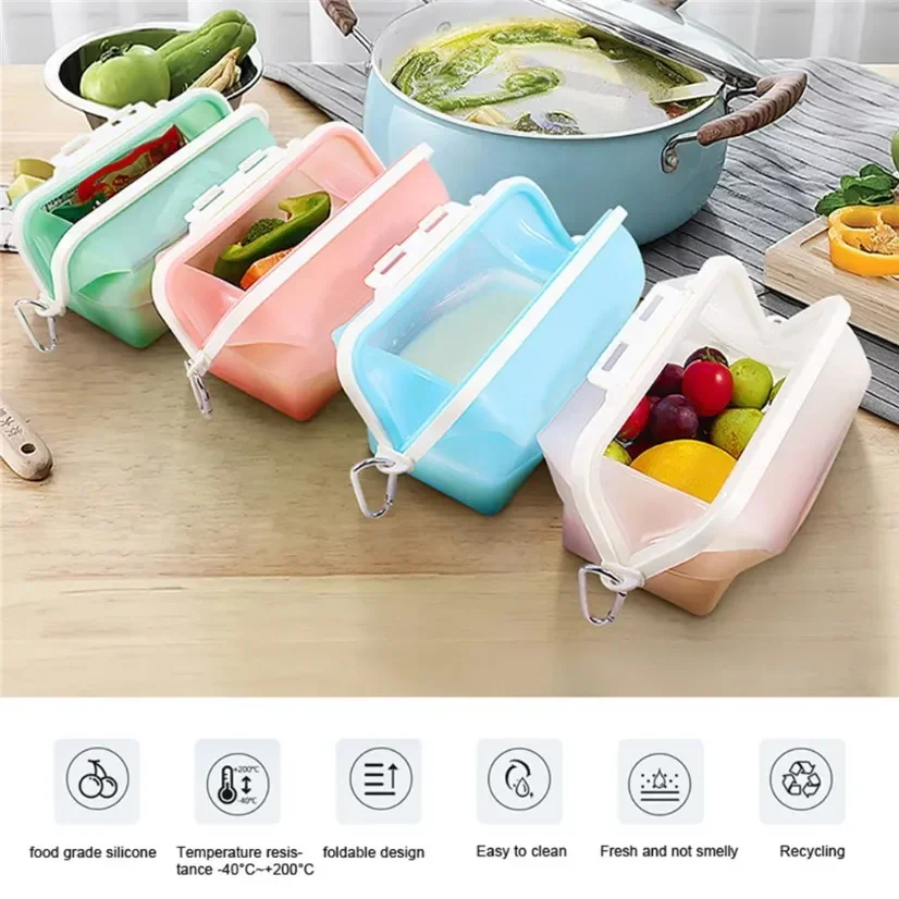 Silicone Travel Premium Reusab - đánh giá và giá Food Storage Bags Reusable
