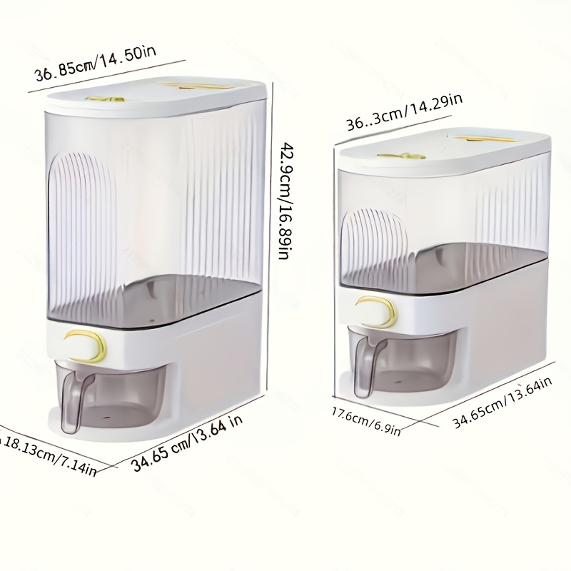 22Lbs Large Rice & Cereal Disp - đánh giá và giá Food Storage Glass Round
