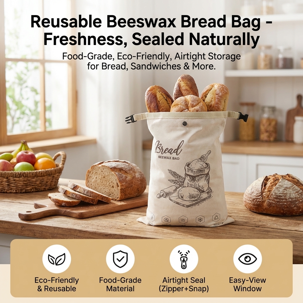 Reusable Beeswax Bread Bag wit - đánh giá và giá Food Storage Bags Reusable