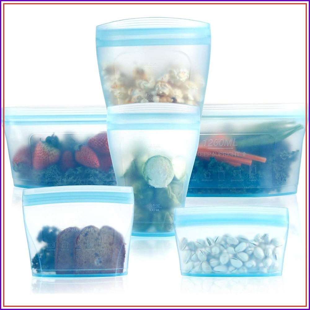 6 Pcs Reusable Silicone Food B - đánh giá và giá Food Storage Bags Reusable