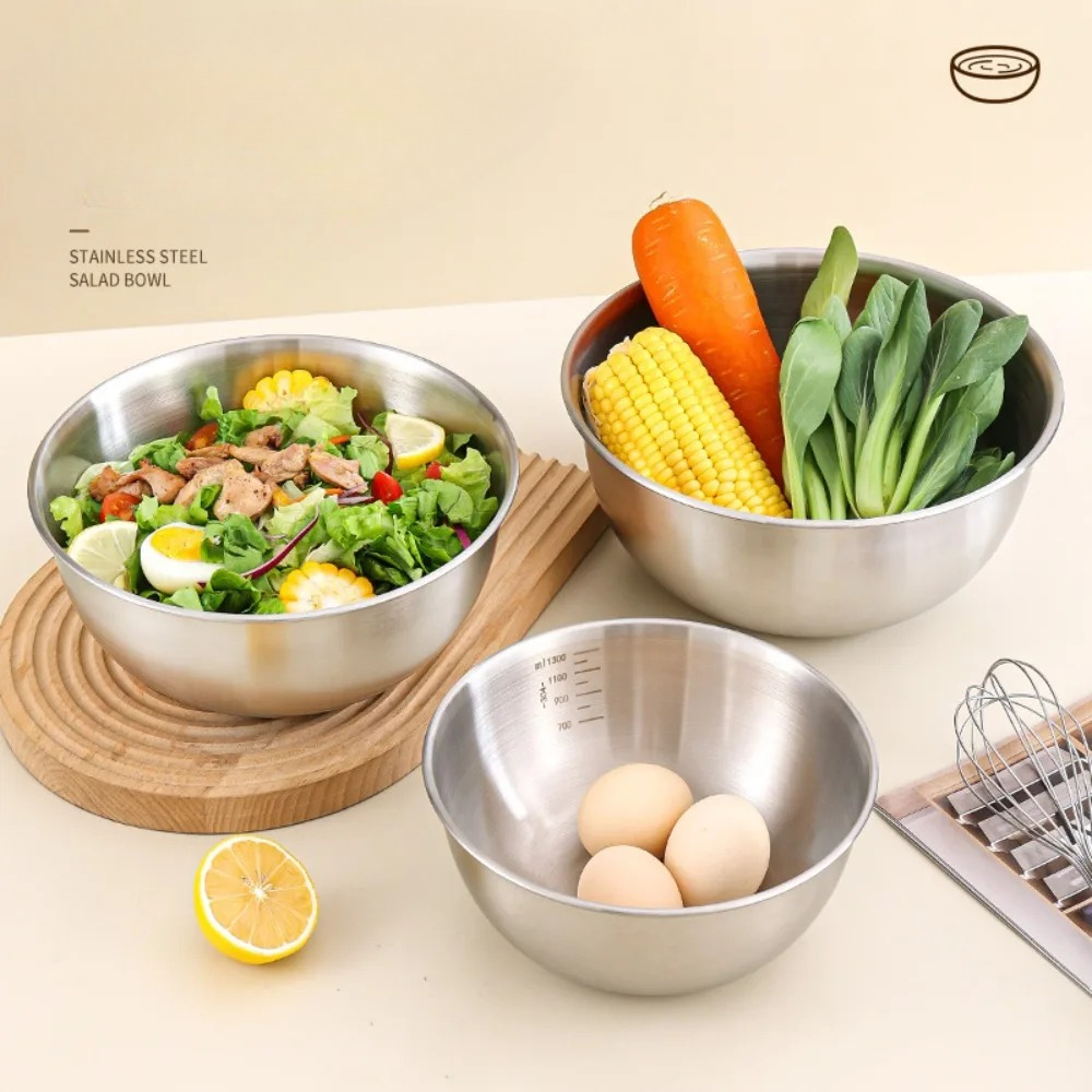 3pcs Stainless Steel Bowl Set  - đánh giá và giá Food Storage Large