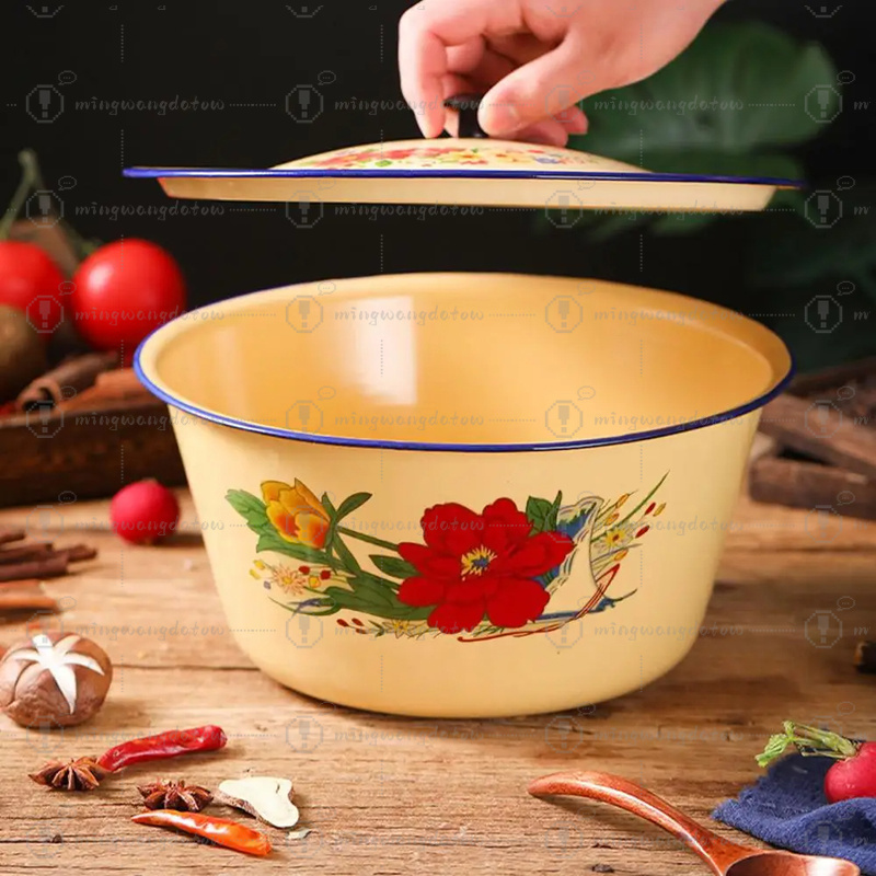 Food Storage Pot Enamel Basin  - đánh giá và giá Food Storage Yellow