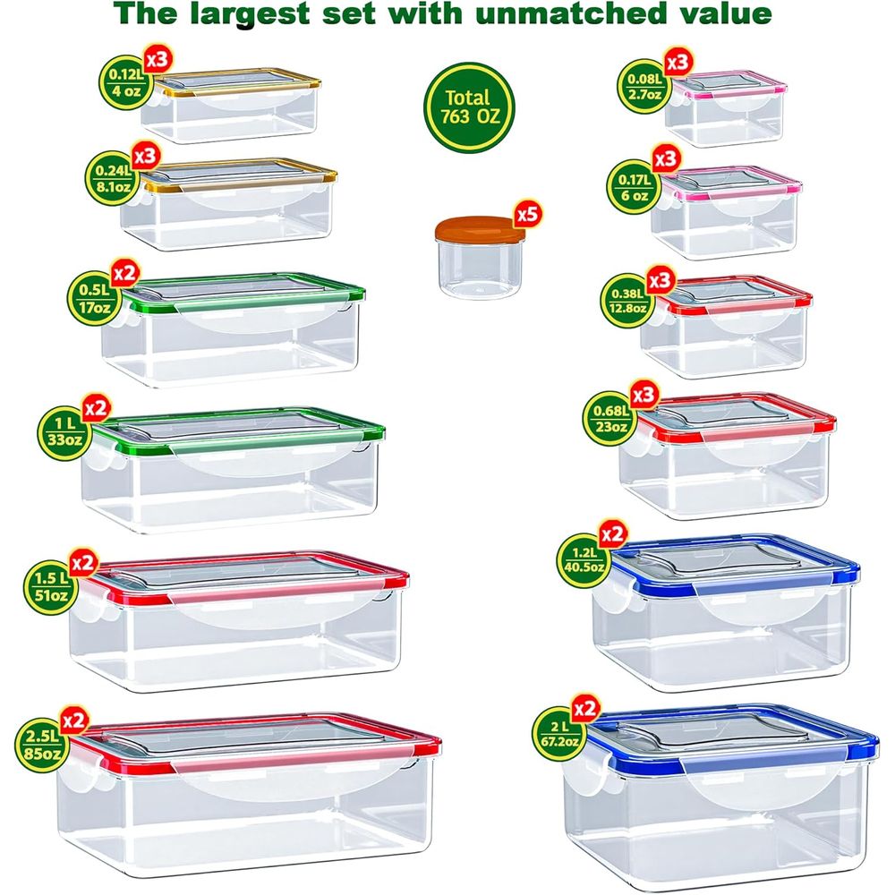 70 Pcs Large Food Storage Cont - đánh giá và giá Food Storage Plastic